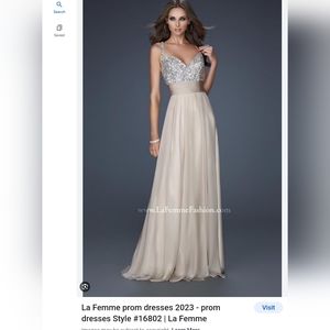 La Femme style 16802 special occasion gown w/rhinestone embellished bodice